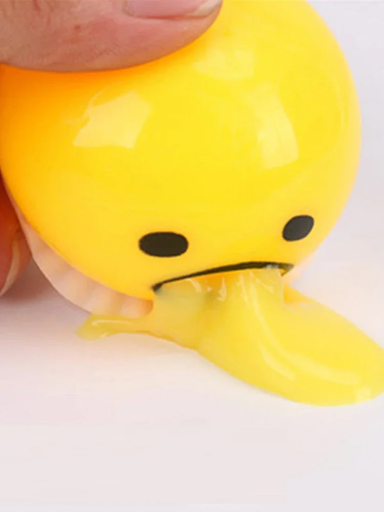 1pcs Sticky Funny Toy Disgusting Egg Yolk Brother Vomiting Egg Yolk Army Lazy Egg Custard Vomiting Ball Decompression Funny Toy