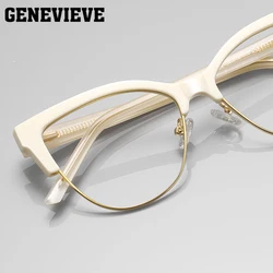 GENEVIEVE Fashion Cat Eye Design Large Frame Photochromic Anti-blue Glasses Polarizing Sunglasses Can Be Customized Prescription