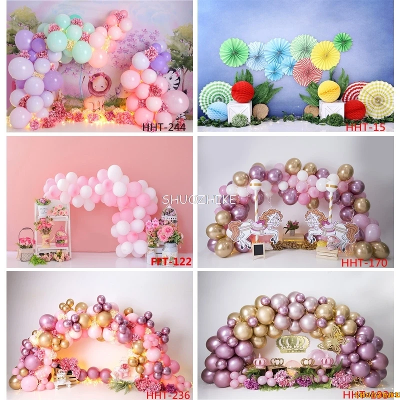 Shuozhike FSS-101พื้นหลังมนุษย์หิมะลูกโป่งสีสันสดใสทารกแรกเกิดฉากหลังถ่ายภาพวันเกิด