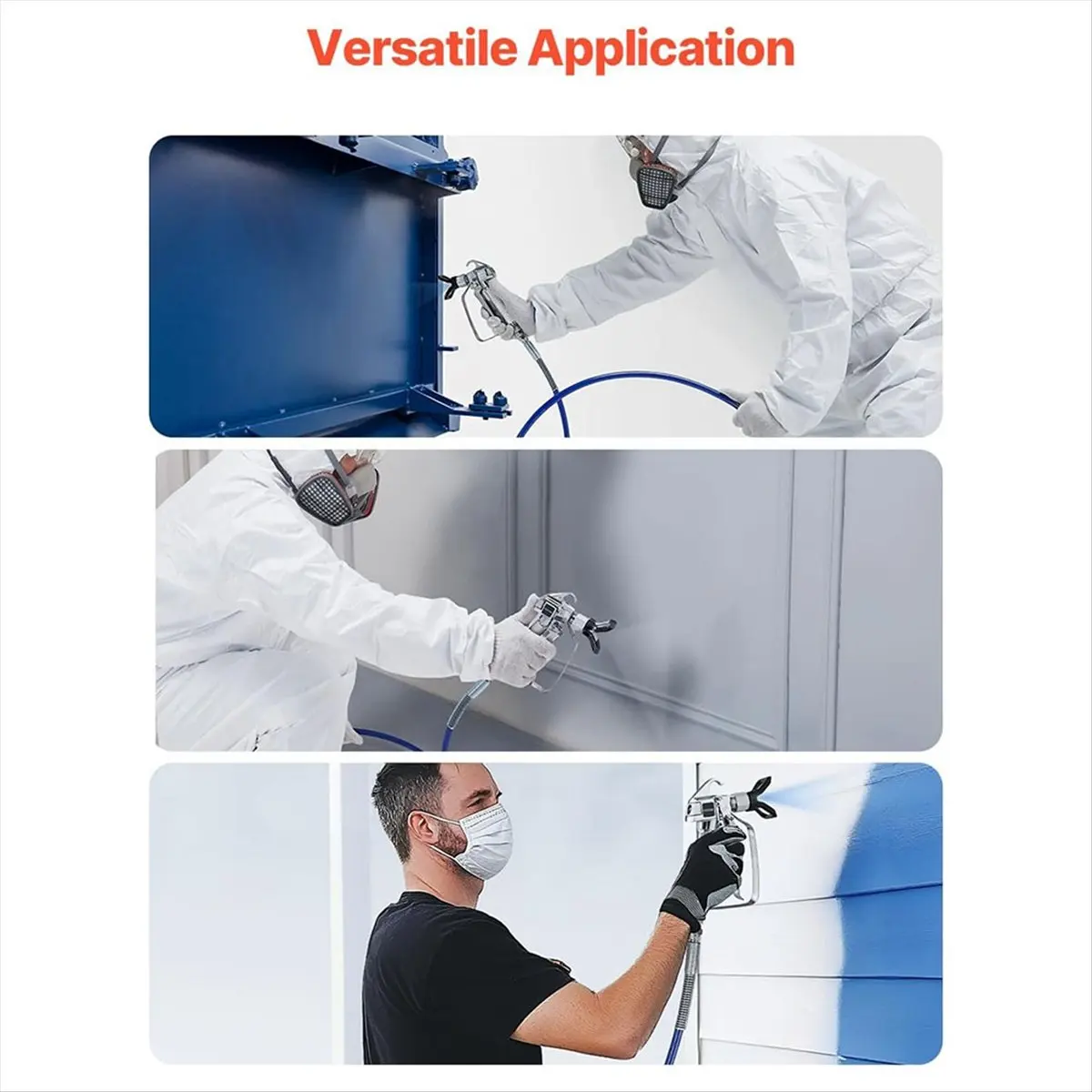A50U 25FT Doppelschichtiger Geflochtener Draht Hochdruck-Airless-Farbspritzschlauch Verbessert 8500 PSI Farbspritzrohr 1/4 Zoll
