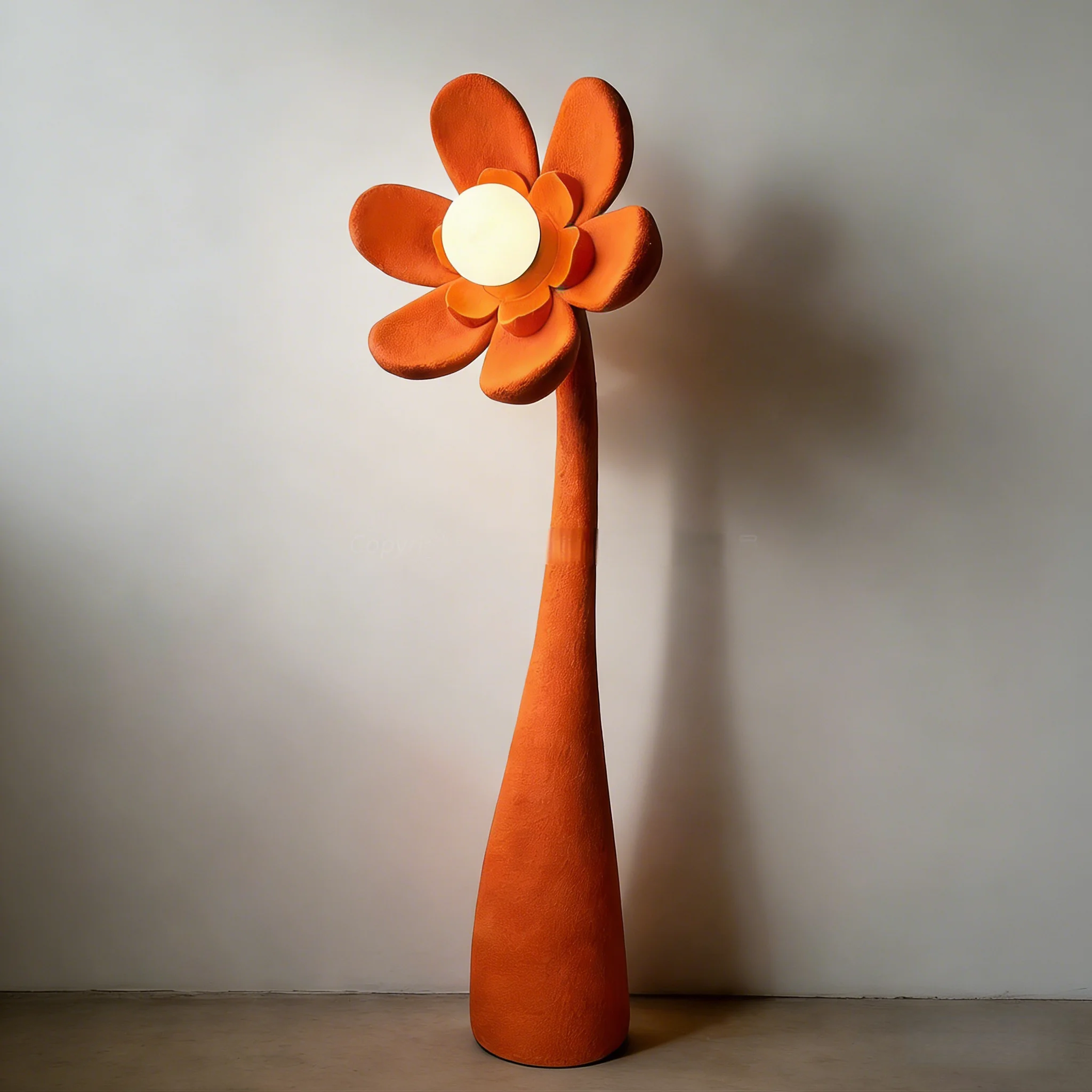 Wabi Sabi Style Antique Floor Lamp Bedroom Bedside Lamp Living Room Sofa Edge Lamp Home Decoration Sunflower Standing Light LED