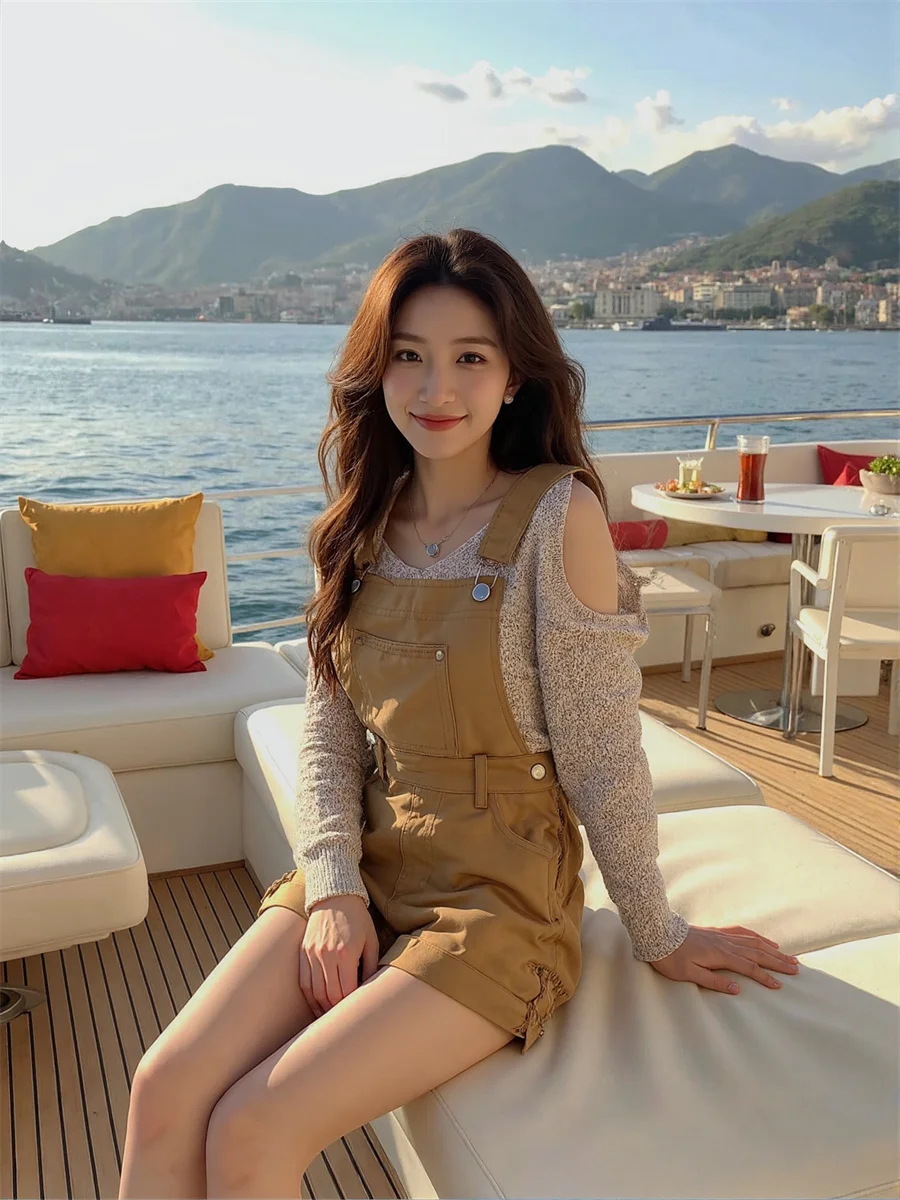 

Denim Vintage Rompers For Woman Elegant High Waist Playsuits Women'S Clothing 2025 Trend Summer Knot Stretchy Highwaist Korean