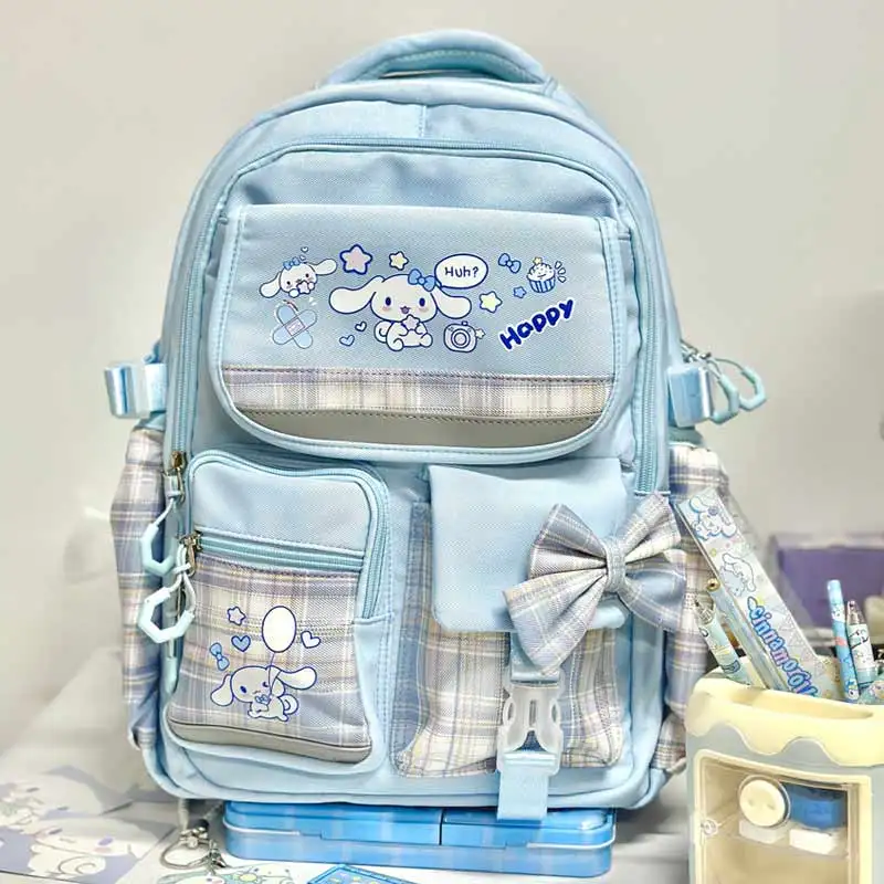 Sanrio Cute Fashion Print School Backpack, Croomy Campus Backpack, High-Quality Melody, Cinnamoroll Back to School