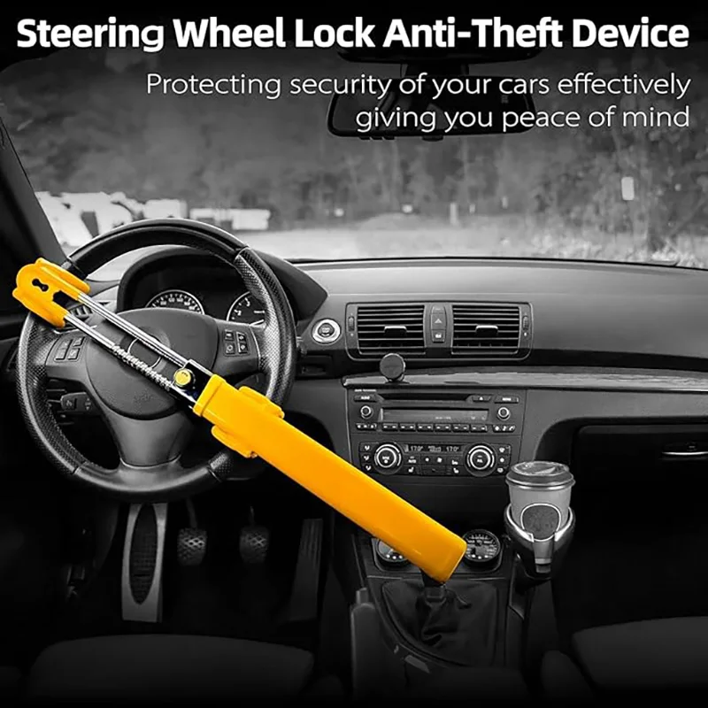 Car Steering Wheel Lock Anti-Theft Device Universal Adjustable Anti-Theft Device Car Locks for Car SUV Pickup Truck Van