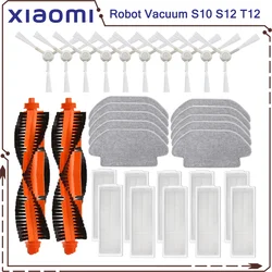 Kompatybilny z robotem odkurzającym Xiaomi S10 S12 T12 B106GL/ Mop 2S XMSTJQR2S / 3C B106CN Części Akcesoria Główna szczotka boczna Filtr Mop