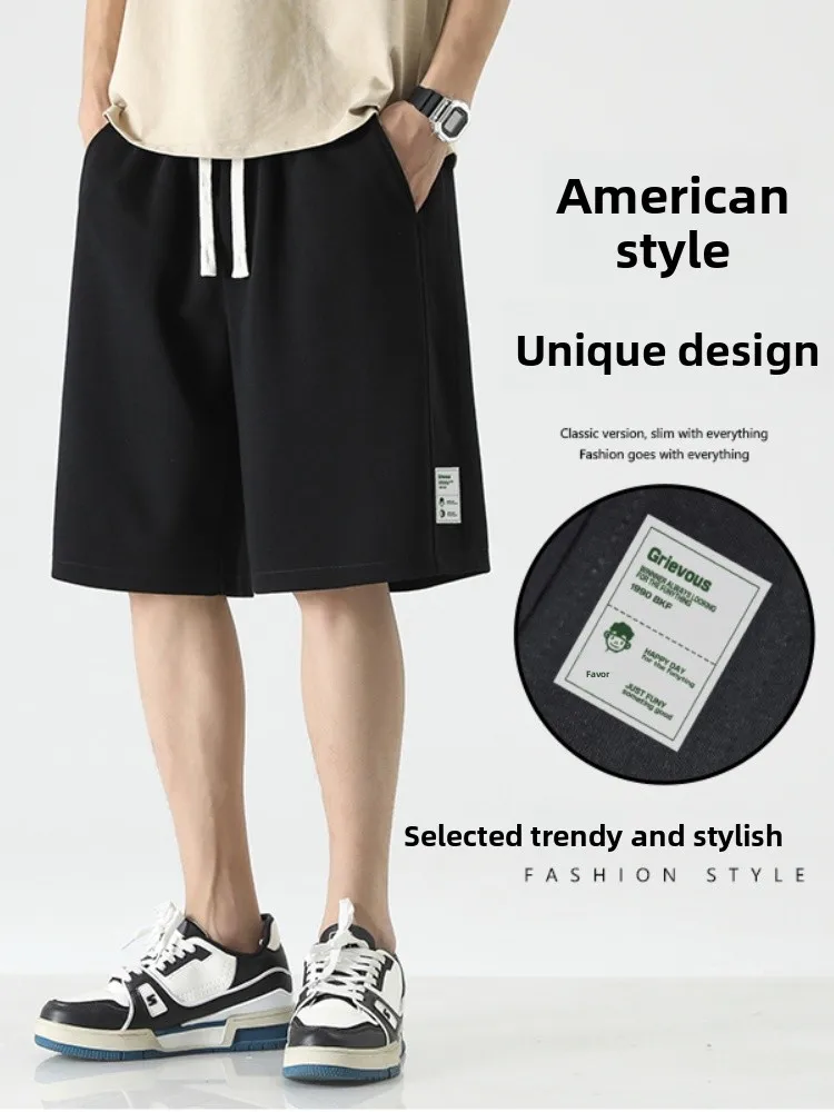 

Men's Summer 2024 New Casual Sports orts Five-Point Loose Straight American Baskeall Pants Thin Cool Feeling Basic Color
