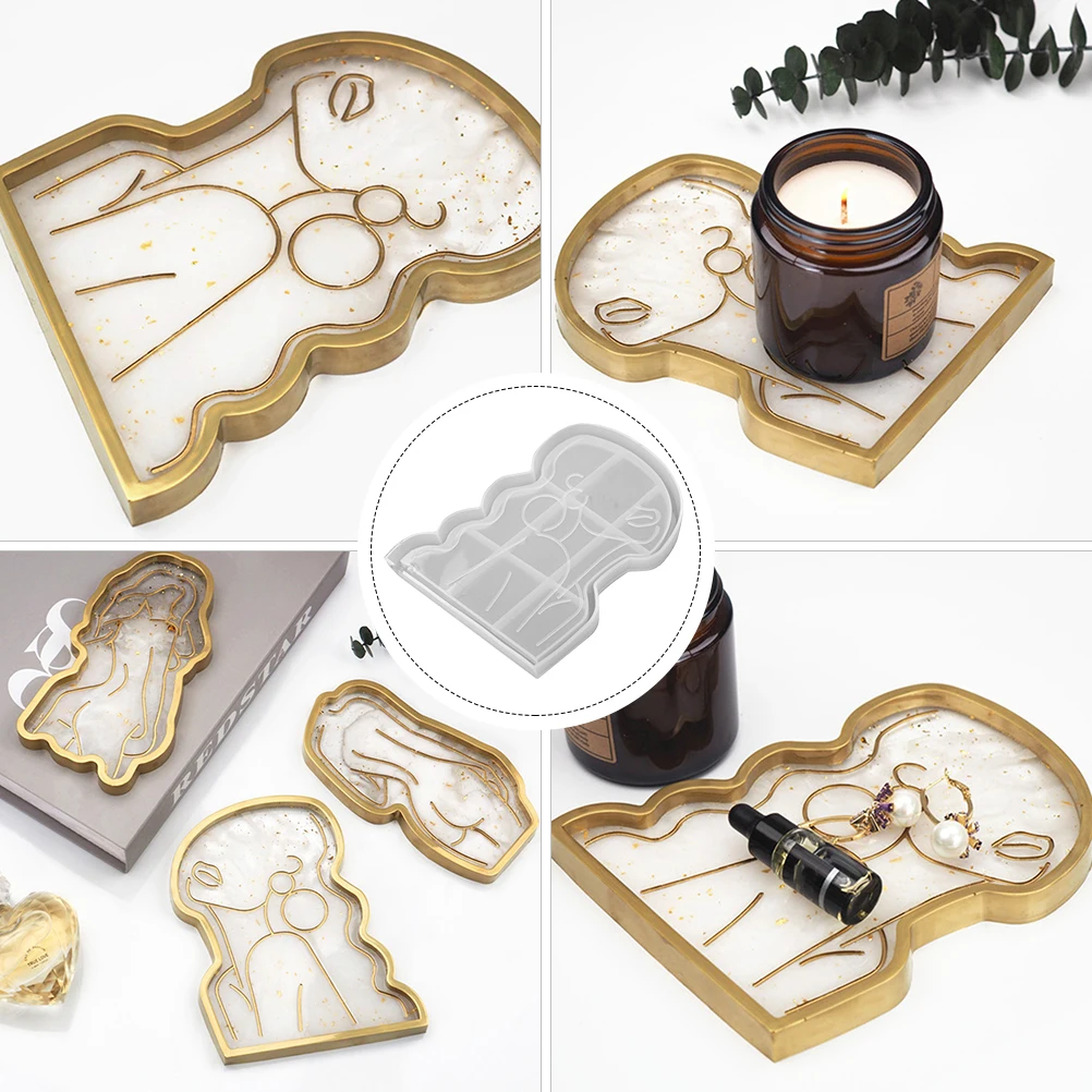 

Creative Abstract Plate Tray Silicone Mold Durable Diy Casting Mold For Crafts Storage Box Making