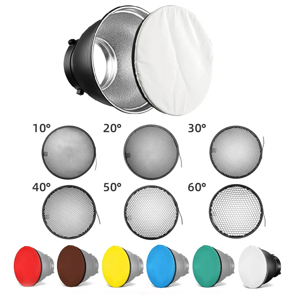 

7" Bowens Mount Standard Reflector Diffuser Lamp Shade Dish Honeycomb Grid for photography Studio Flash Strobe light