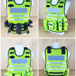Multifunctional Black Tactical Outdoor Vest Lining Yellow Breathable Training Protective Vest