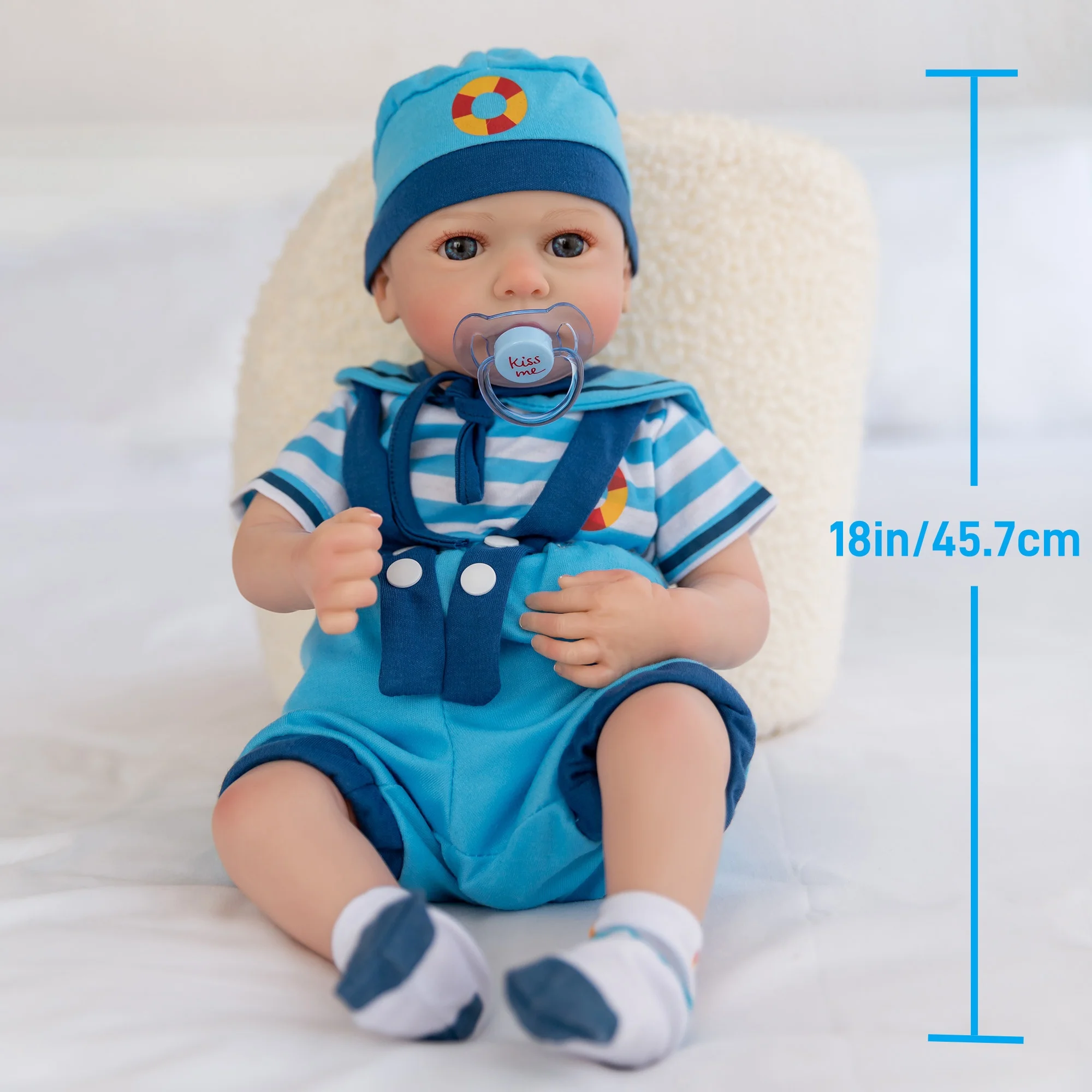 18-Inch Reborn Baby Dolls  - Realistic Newborn, Soft Weighted  Body, Adorable Poseable Real Life Doll– Gift for Kids Age 3+