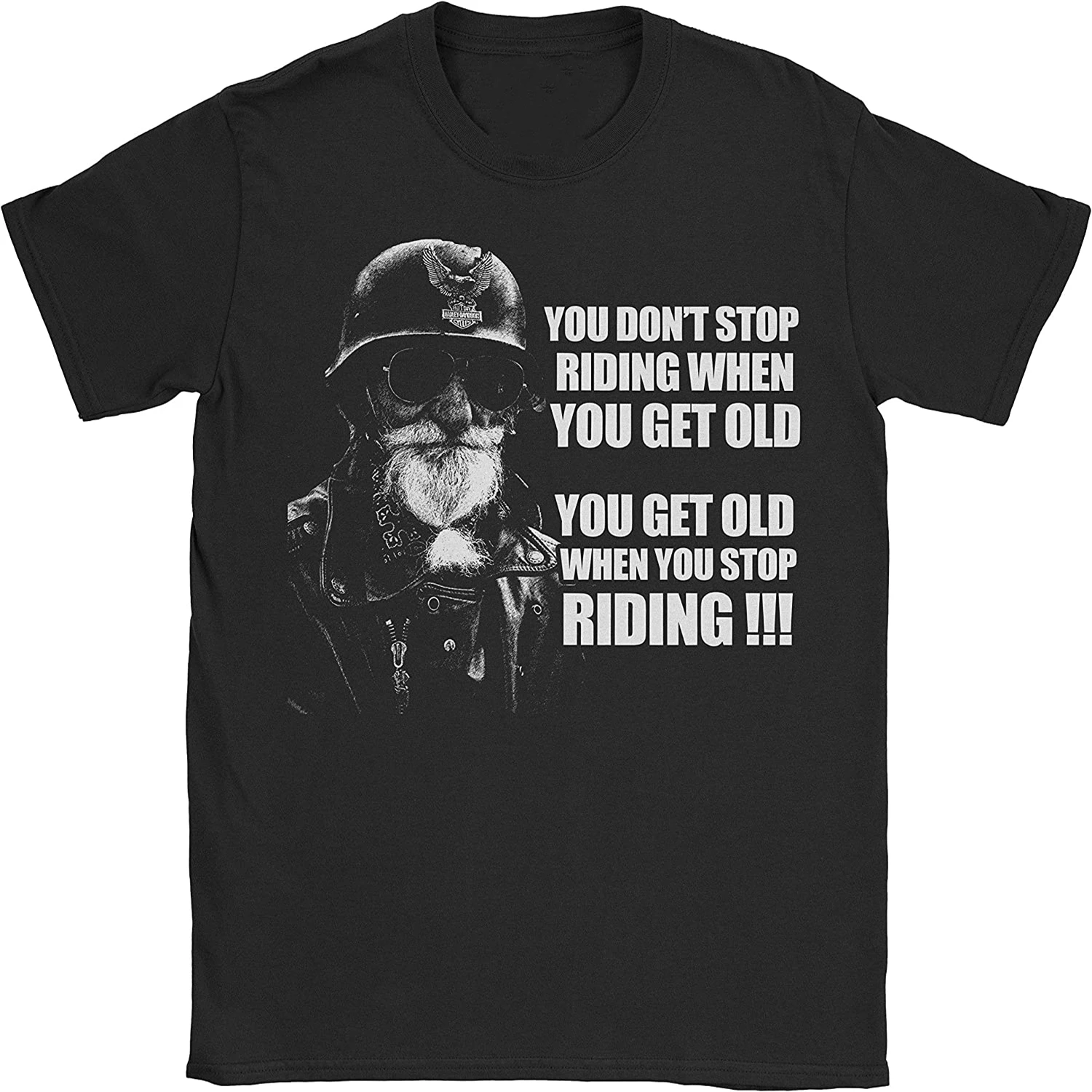 

Grandad Motorbike Gifts You Don't Stop Riding When You Get Old Tshirt Men's 100% Cotton Casual T-shirts Loose Top Size S-3XL