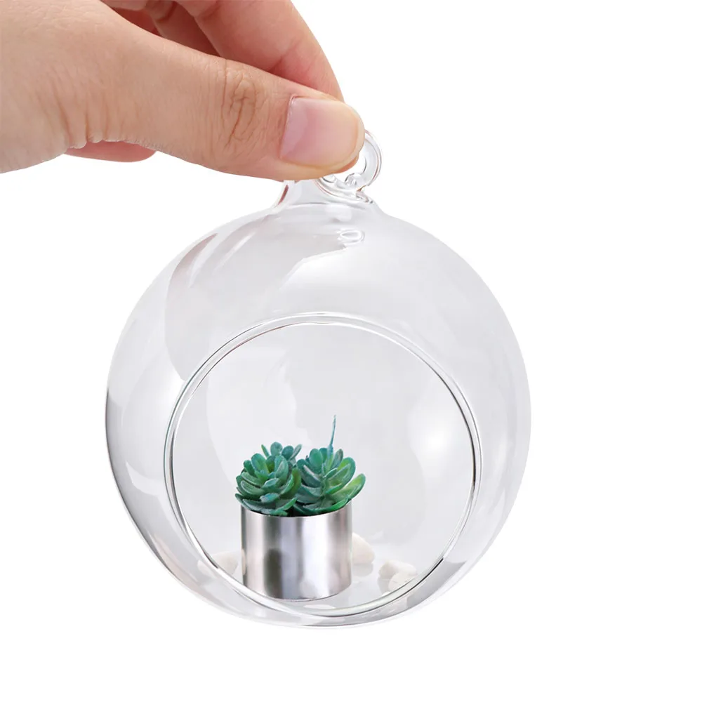 Transparent Hanging Glass Vases Clear Borosilicate Glass Hanging Tealight Holder 6/8/10/12/15cm Ball Glass Planter