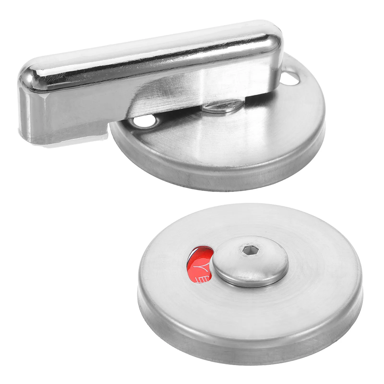 Stainless Steel Bathroom Stall Lock with Vacant/Occupied Indicator for Public Restroom Privacy Door