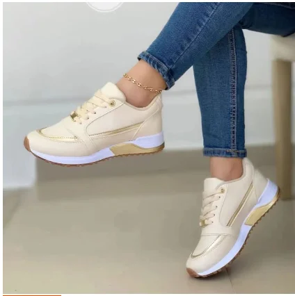 Sneakers con plateau da donna 2024 autunno nuova moda punta tonda Casual stringate scarpe sportive donna scarpe da passeggio antiscivolo da donna