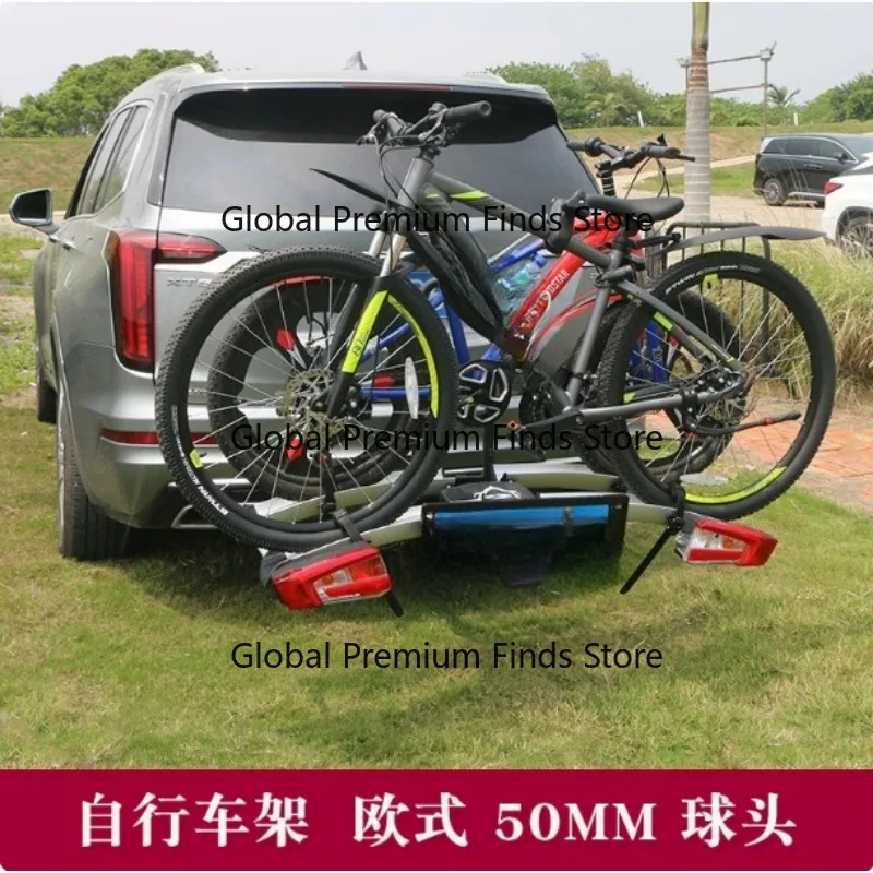 Car rear tow-type bicycle rack, foldable European-style trailer hitch rear-mounted bike carrier
