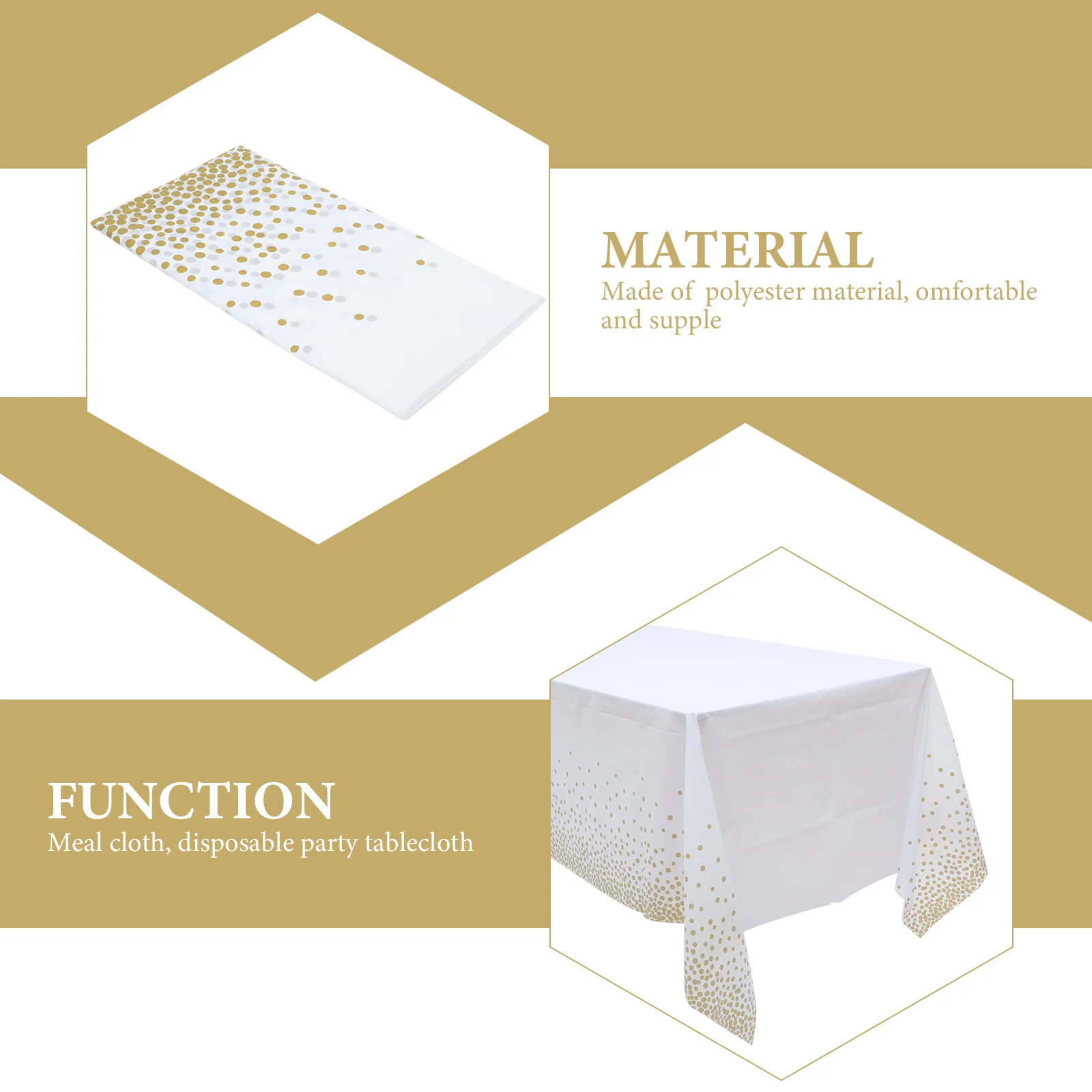 

5Pcs Gold Dot Disposable Rectangular Tablecloth Party Table Cover Wedding Birthday Picnic Decor Tablecloth Birthday Table Cover