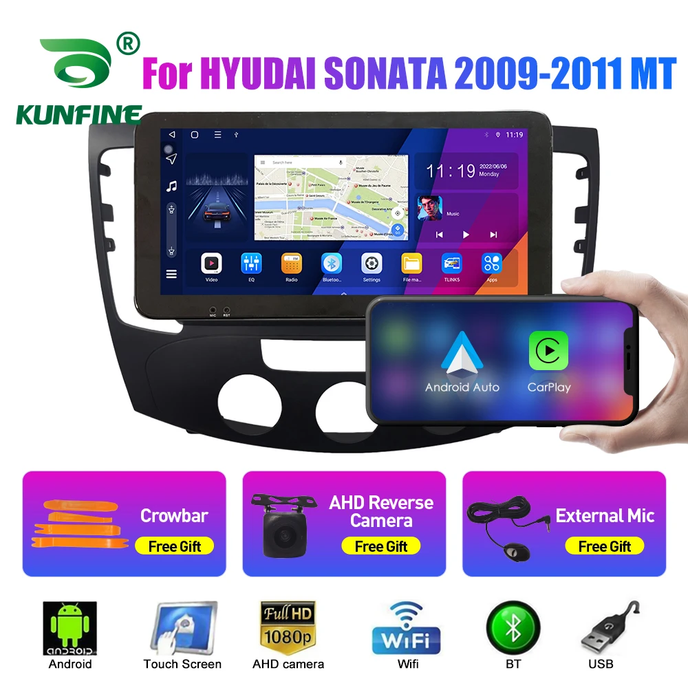 

10,33-дюймовый автомобильный радиоприемник для HYUDAI SONATA 09-11MT 2Din Android, восьмиядерный автомобильный стерео DVD, GPS-навигатор, плеер, QLED-экран Carplay