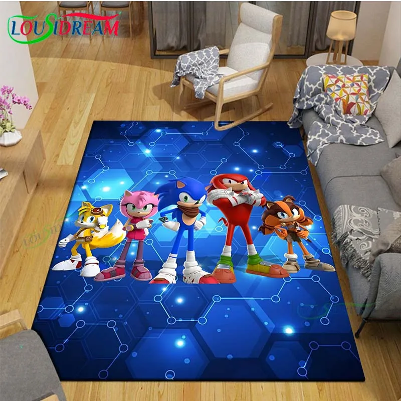 Anime Characters S-Sonic Carpet for  Living Room Home Sofa Decoration,Children Game Large Decor Floor Mat Yoga Mat Large Carpet