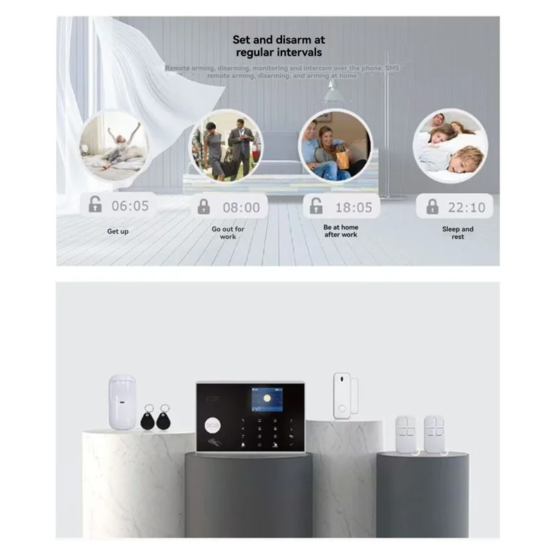 B04B-Tuya สมาร์ทหน้าแรกสัญญาณกันขโมยระบบรักษาความปลอดภัยไร้สาย WIFI GSM + 4G Anti-Theft Protection