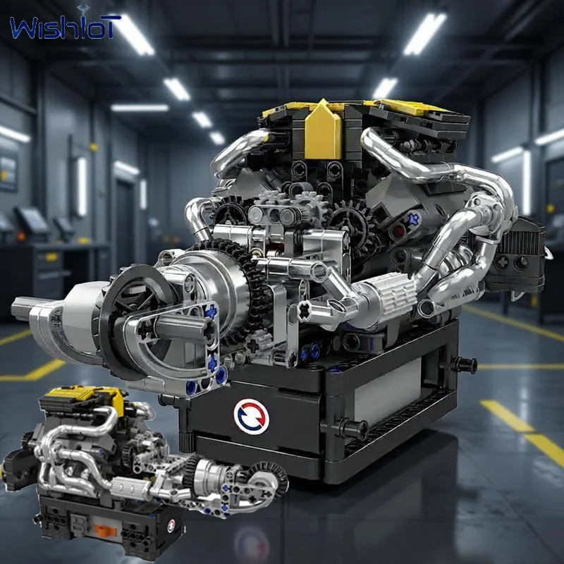 

MOC 10207 Sports Car V8 Engine Parts Model Building Block with Motor Driven 761pcs Assembly Collectible Bricks DIY Toy Boys Gift