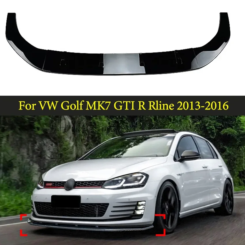 For VW Golf MK7 GTI R Rline 2016 2015 2014 2013 Auto Accessories Front Bumper Lip Spoiler Body Kit Aprons Cover Guard Trim