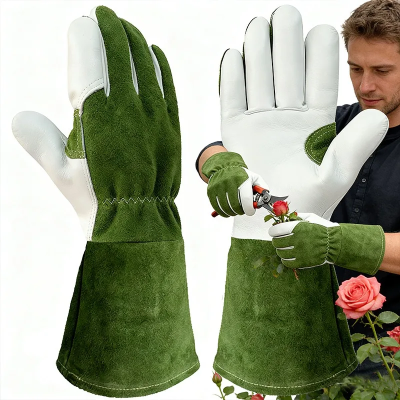 Cowhide Labor Insurance Gloves Wear-resistant Gardening Stab-proof and Tie-proof Gloves Handling Welding Work Protective Gloves