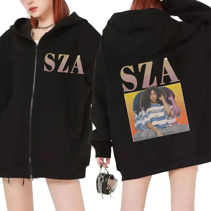 

Hot Sale Autumn Winter Sza world Tour 2025 Graphics Hoodies Men women vintage Y2k Zipper Jacket Unisex Fleece Sweatshirt Coat