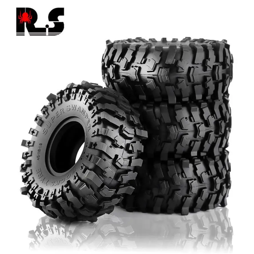 4pc Soft Rubber 1.9 Wheel Tires 118*45MM for 1:10 RC Crawler Car Axial SCX10 90046 AXI03007 TRX4 RBX10 R92