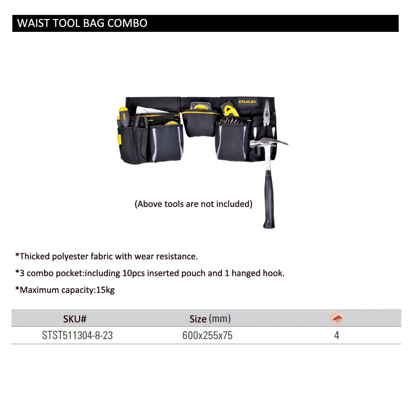 Stanley Gereedschapstas Taille Elektricien Hippe Opslag Timmerlieden Riemen En Tassen Aannemer Bouwgereedschap Zakje Pocket Combo
