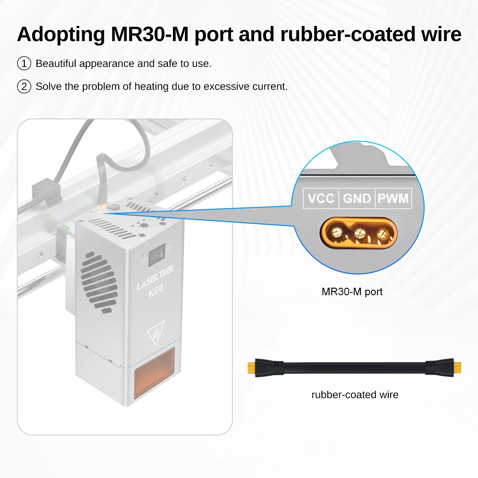 LASER TREE Compatible with LT-K20-PRO LT-K60 Laser Module MR30 Port Cable