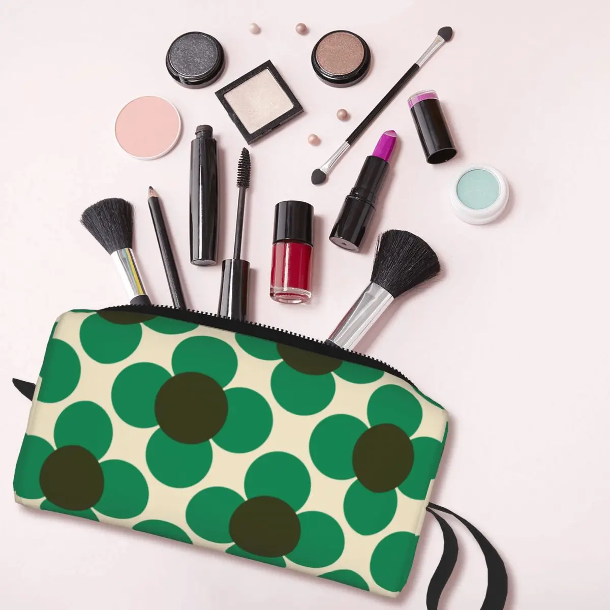 Custom Print Flower Emerald Orla Kiely Travel Toiletry Bag Women Makeup Cosmetic Organizer Beauty Storage Bags Dopp Kit Case Box