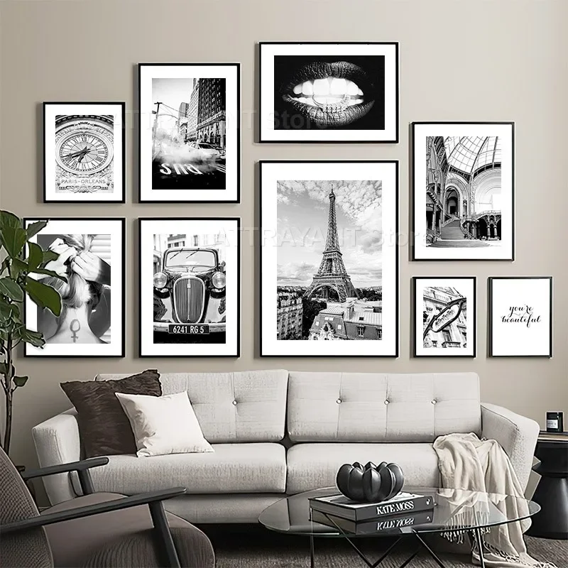 

Fashion Paris Tower Black And White Europe Landscape Canvas Painting Nordic Poster And Prints Minimalist Wall Art For Home Decor