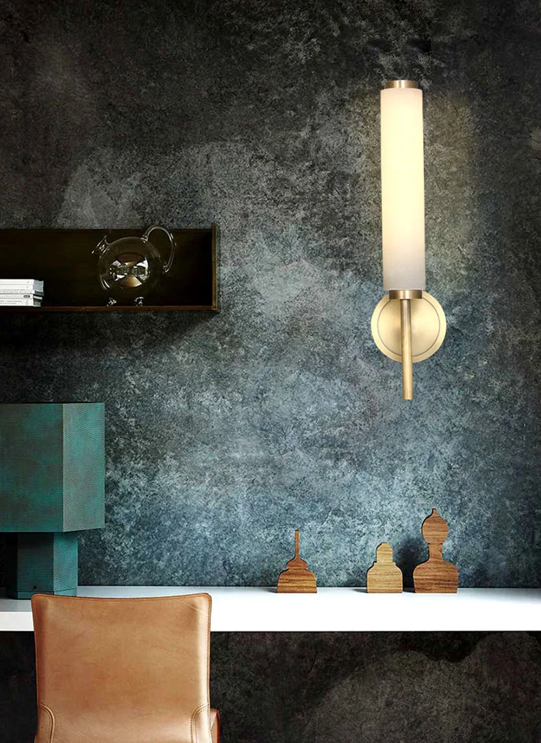 Natural Marble LED Wall Lights Black Gold Copper Foyer TV