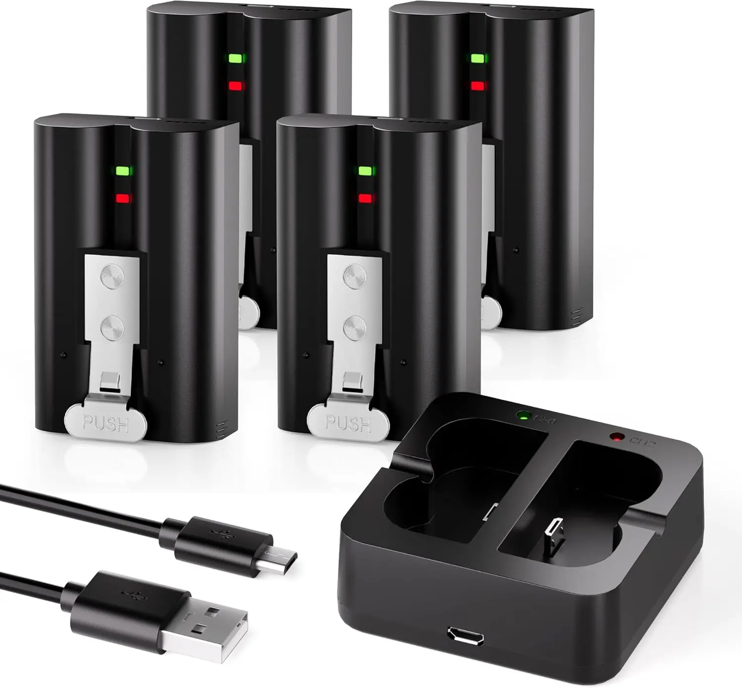 

Набор из 4 перезаряжаемых аккумуляторов для дверных звонков емкостью 6040 мАч с двойной зарядной станцией для видеокамер