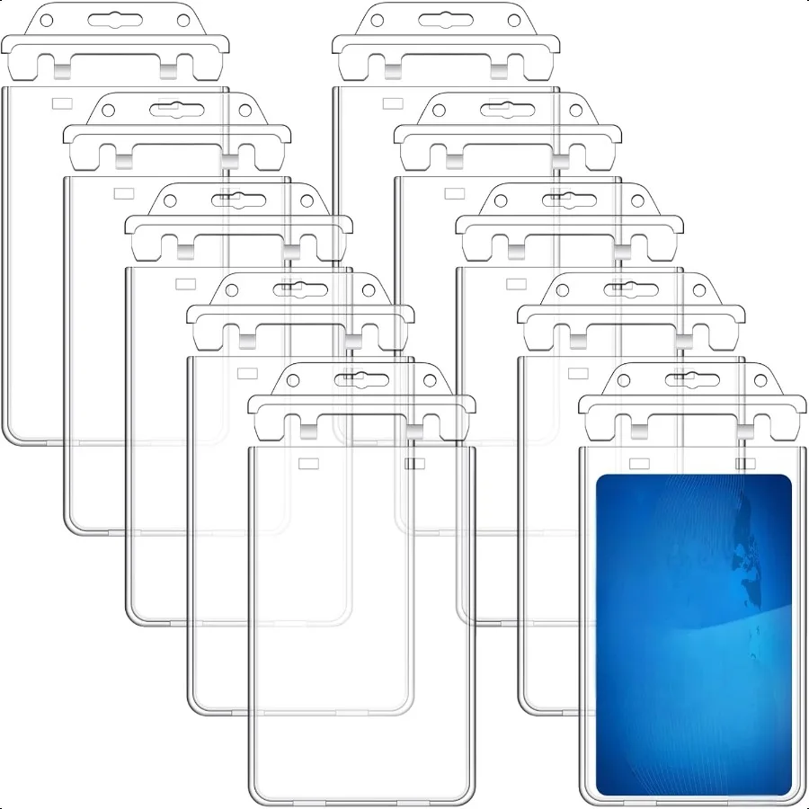 

100 упаковок, жесткий пластиковый держатель для бейджа с постоянной фиксацией, вертикальный прозрачный держатель для бейджа, сверхпрочный защитный чехол для офиса и школы