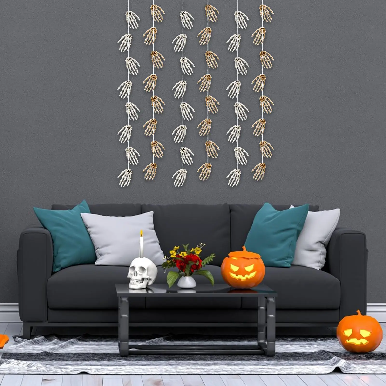 Skeleton Hand Halloween Decoration 6 Pieces Spooky Party Favor Human Fake Hands Bone Decor for Party Office Haunted House Home