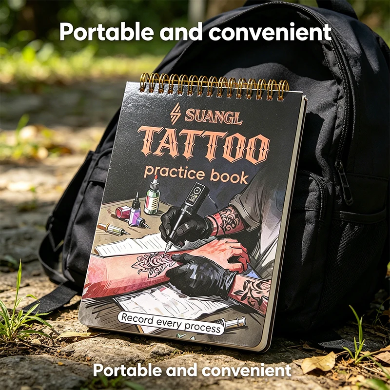 Tattoo Practice Skin Book Set 4 Books 2mm Thick with 10 A4 Transfer Papers for Beginners Artists Transparent Isolation Board
