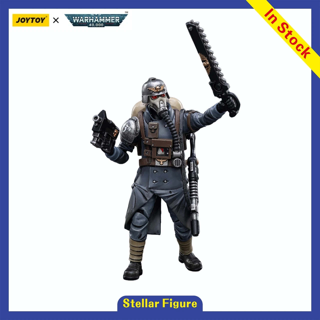 

【SF】JOYTOY 1/18 Action Figure Warhammer 40K Astra Militarum Death Korps of Krieg Veteran Squad Sergeant Prime Model Toy Gift