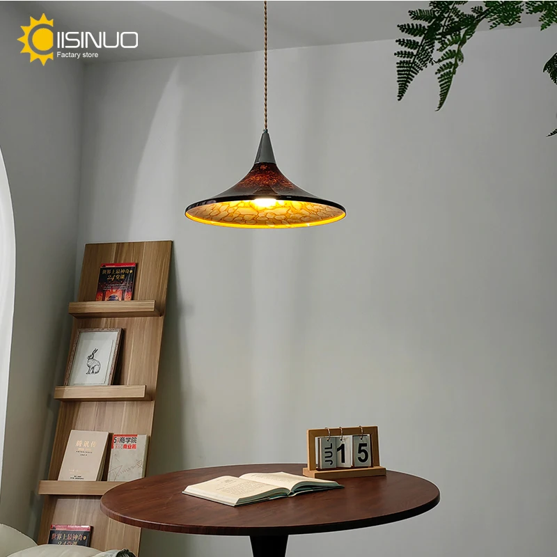 Vintage Acrylic Restaurant Pendant Light Lifting Retro Painted LED Ceiling Chandelier for Dining Kitchen Island Restaurant Decor image 5
