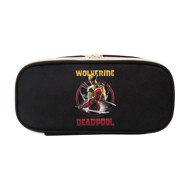 Deadpool & Wolverine Pencil Cases New Marvels Anime Expression Stationery Bags Student School Pen Pouch Kids Gifts Hot Sales