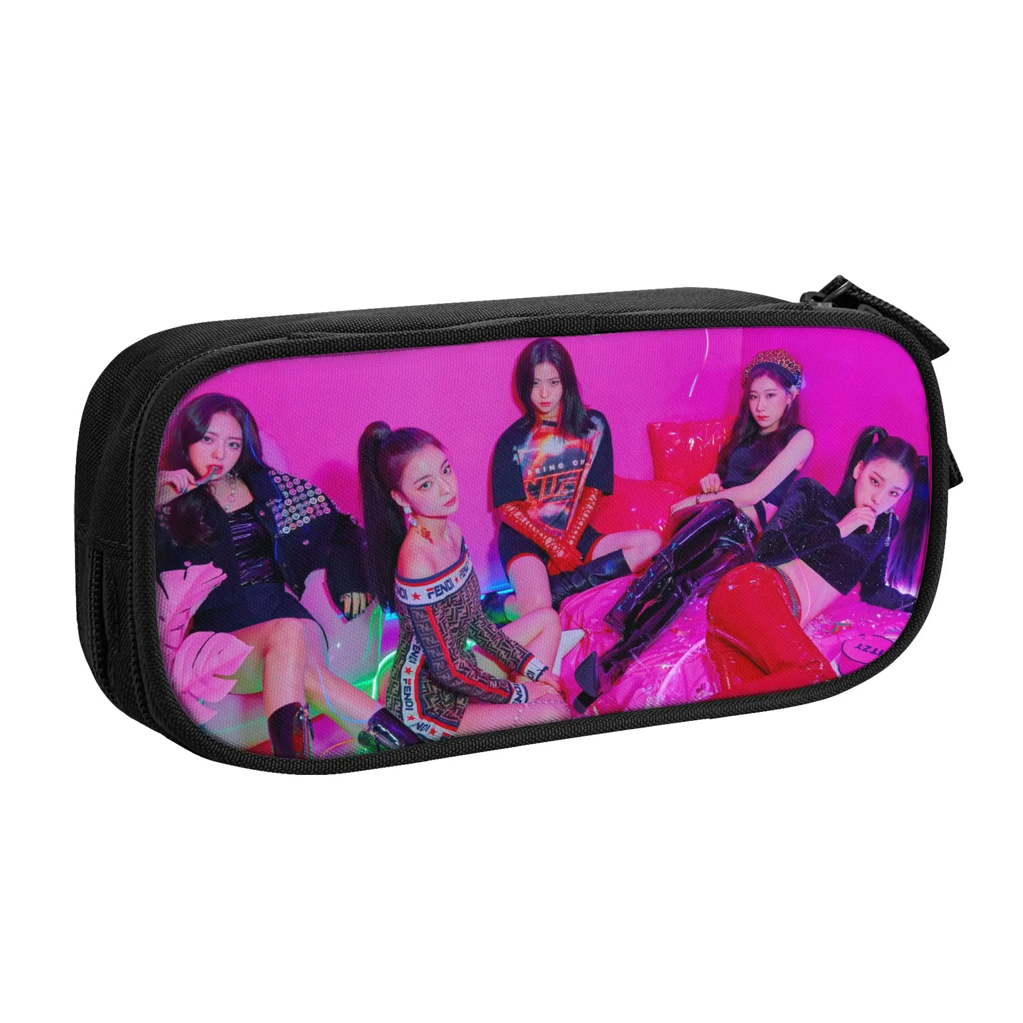Kpop Group Itzyes Korean Girls Singer Pencil Cases for Boy Girl Large Storage Pen Bag Box School Accessories