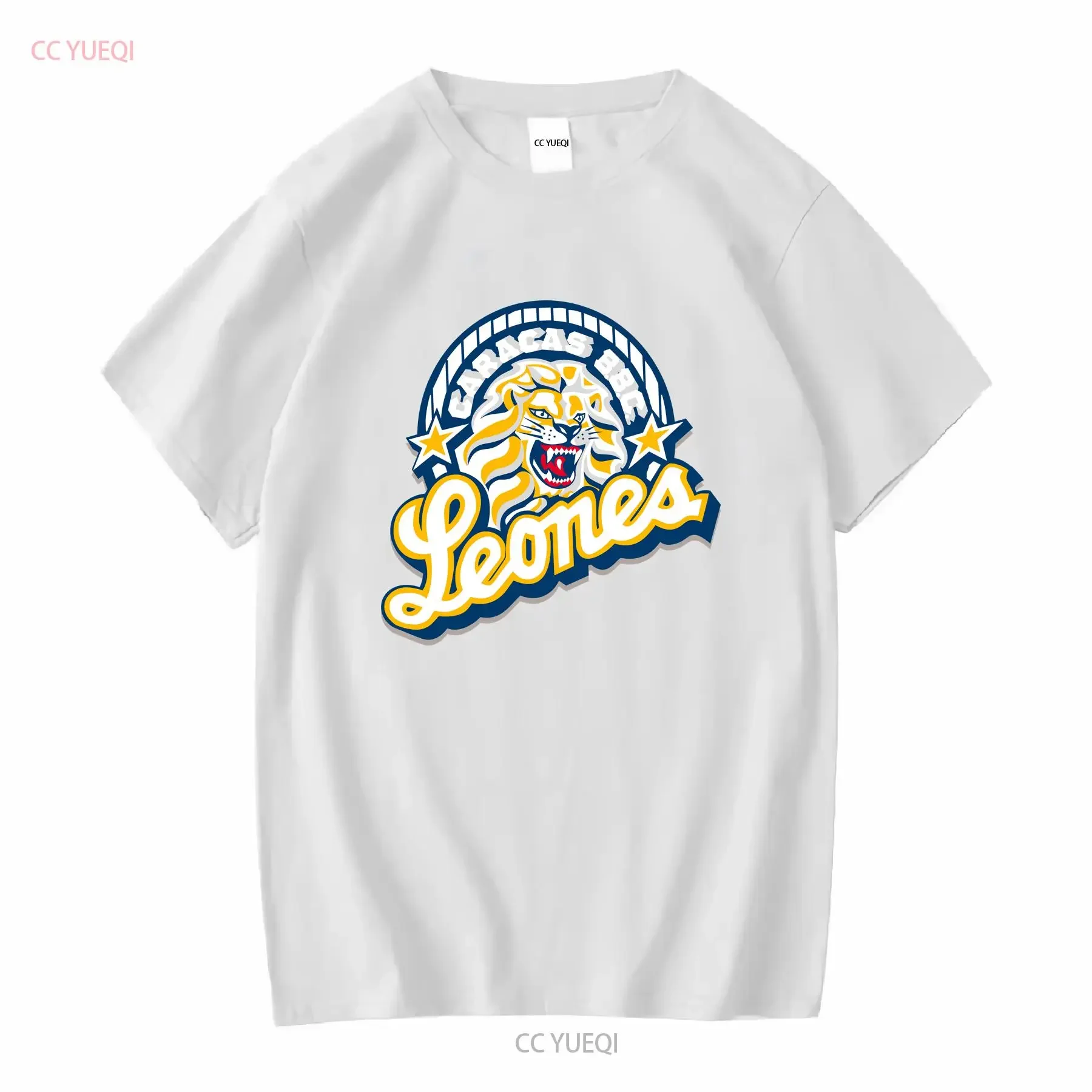 تي شيرت Leones del Caracas تي شيرت دي فنزويلا Caraquina شعار بأكمام طويلة أو قصيرة عتيق مغسول للارتداء اليومي للجنسين