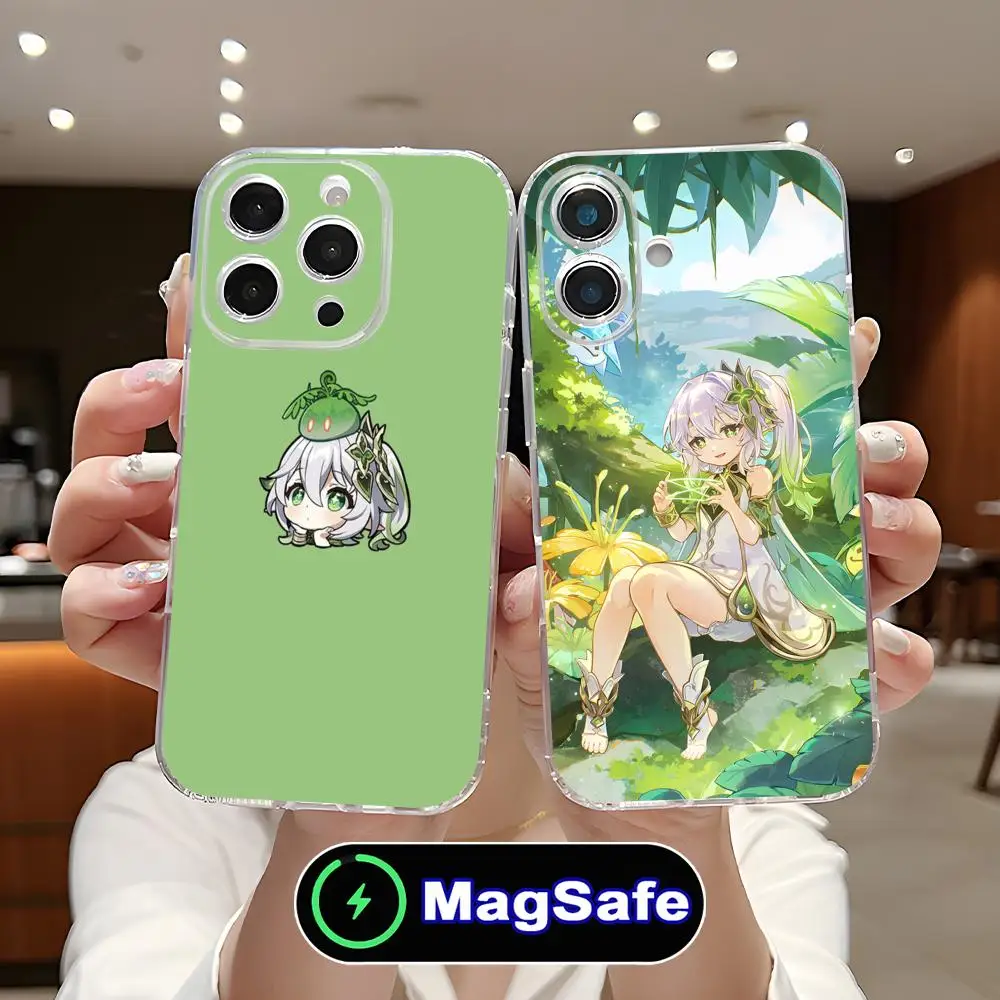 

Game GI Nahida Clear TPU Magsafe Mobile Phone Case for iPhone 17 16 15 14 13 12 11 Air Pro Max Plus Mini Colorful Cover