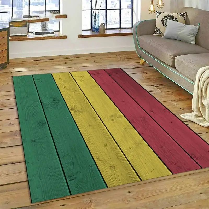 Colorful Wood Grain Timber Carpet Living Room Bedroom Soft Rug Study Dining Home Office Entry Door Indoor Decorative Floor Mat