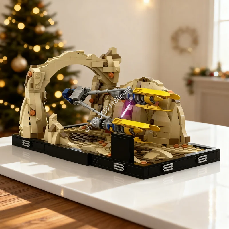 747pcs MOC Anakin S Podracer Diorama Star Battle Model Building Toy Blocks Architecture DIY Creative Christmas Gifts Idea Brick