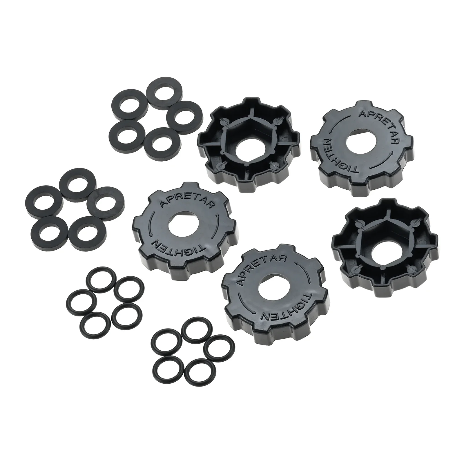 10Pcs Propane Tank Gasket and 10Pcs O-Rings for Soft Nose POL Fittings Adapters w/ 5pcs Gas Tank Cylinder Connector Hand Wheels