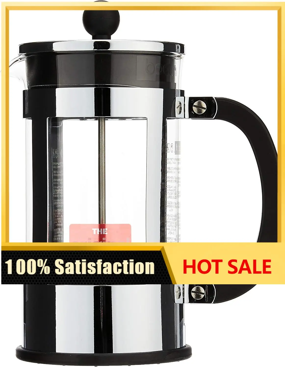 Kenya 8 Cup French Press Coffee Maker, Chrome, 1.0 l, 34 oz