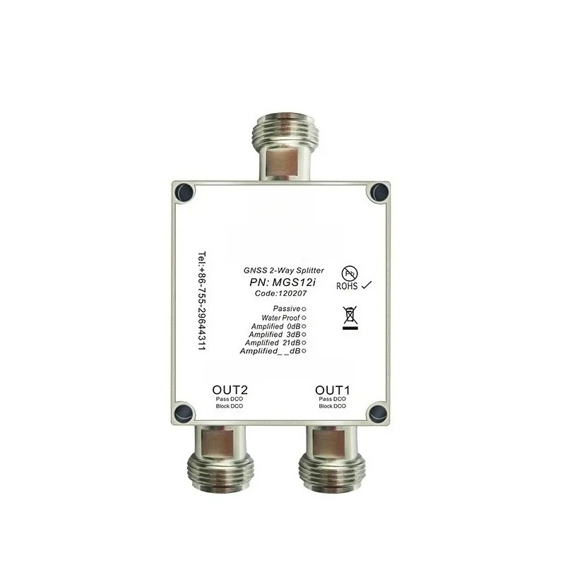 MGS12i 2‑Way GNSS GPS Power Splitter Antenna Signal Divider Special For Surveying And Mapping Equipment