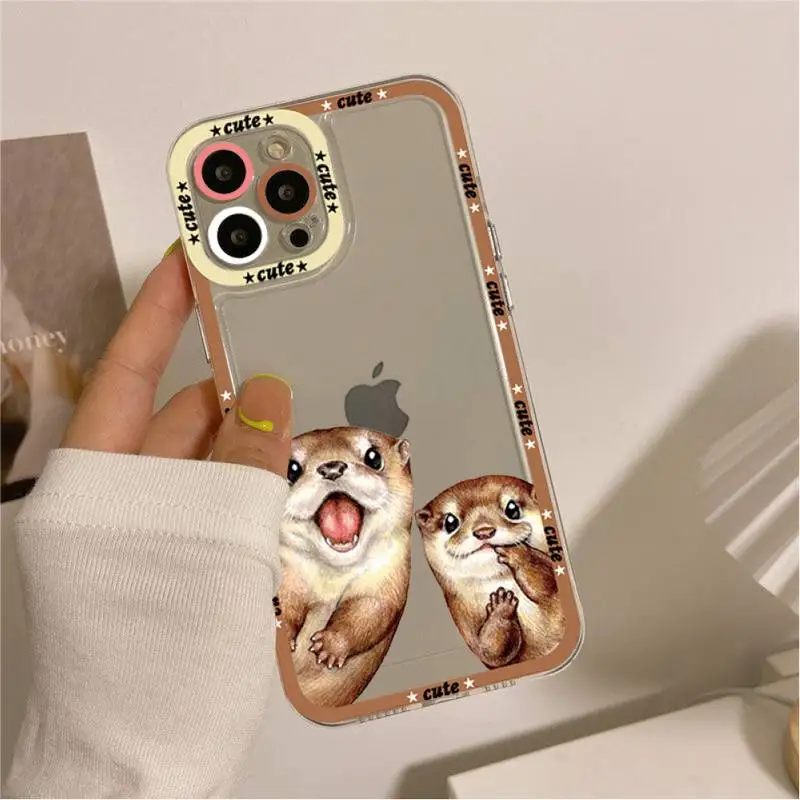 Cute Cartoon Otter Phone Case for iPhone 11 12 13 Mini Pro Max 14 Pro Max Case shell