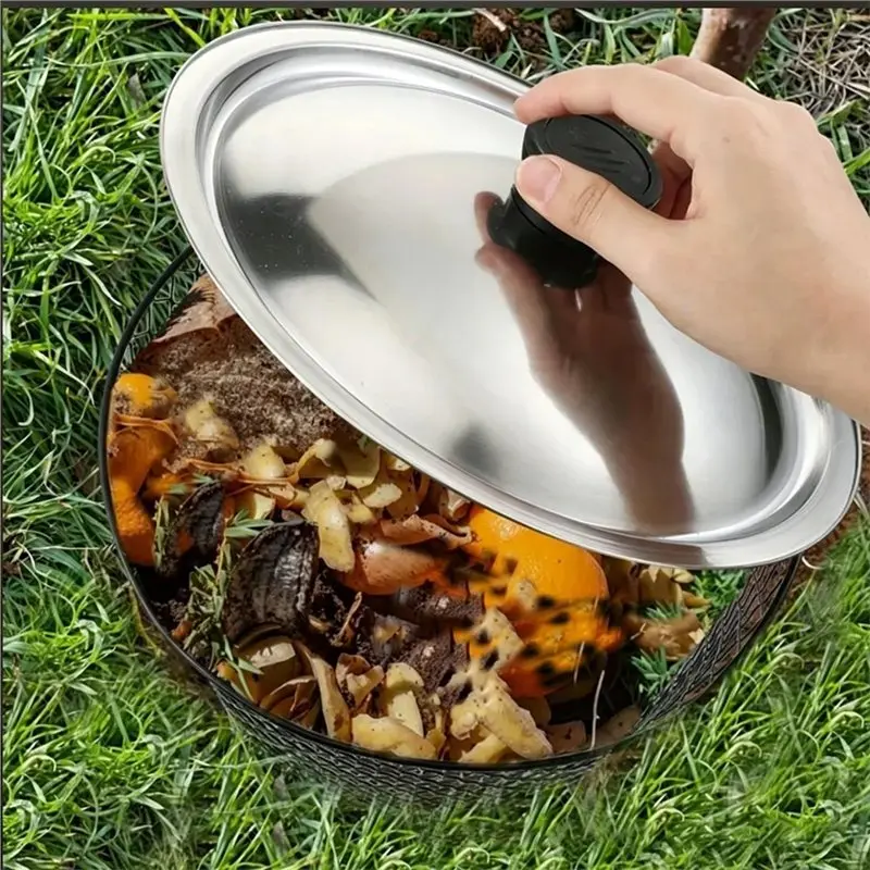 DT19-Inground Worm Composter With Lid Metal Mesh In-Ground Bin Nutrient Supply Kitchen Scraps Garden Waste Harvesting